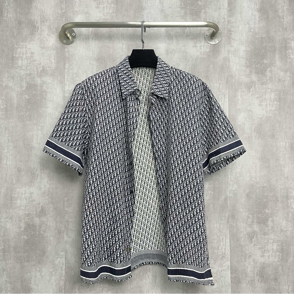 Authentic Dior Navy and White Casual Button Down Shirt